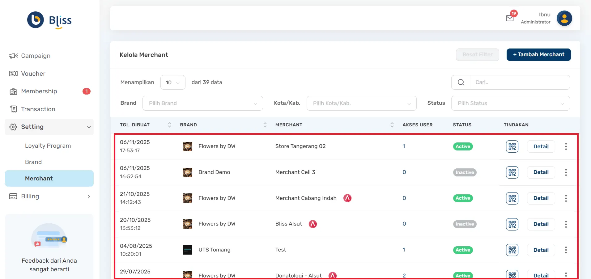 Cara akses halaman merchant